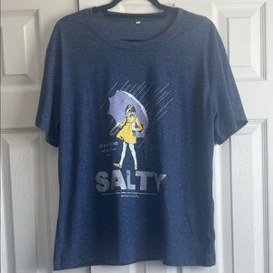 Blue Graphic T-Shirt with Salty Print